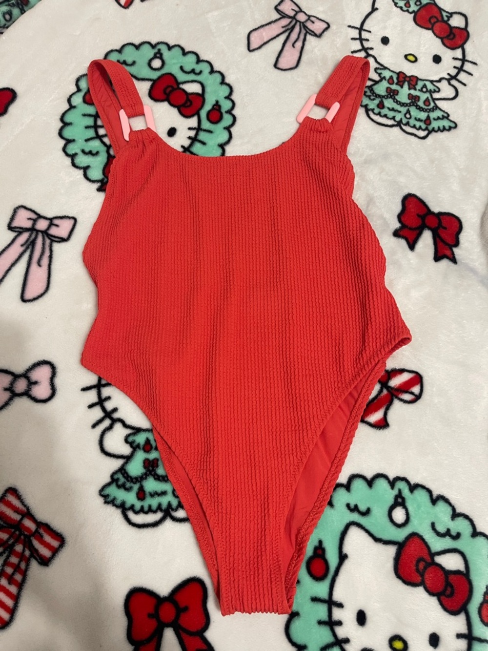 aerie Coral Red Ribbed One-Piece Swimsuit New never wore it…